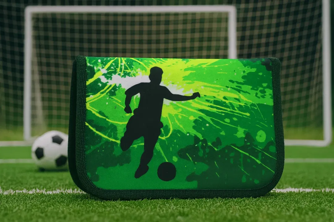 Schüler-Etui Fußballmotiv – Federmäppchen mit Reißverschluss, leer - Bild 1