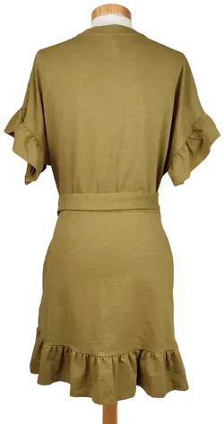 H&M Damen Midikleid, oliv - Gr. L - Bild 2