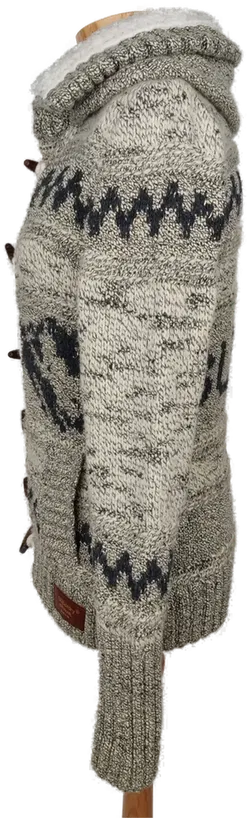 Superdry Damen Strickjacke grau/beige/gold gemustert - 38/M - Bild 3