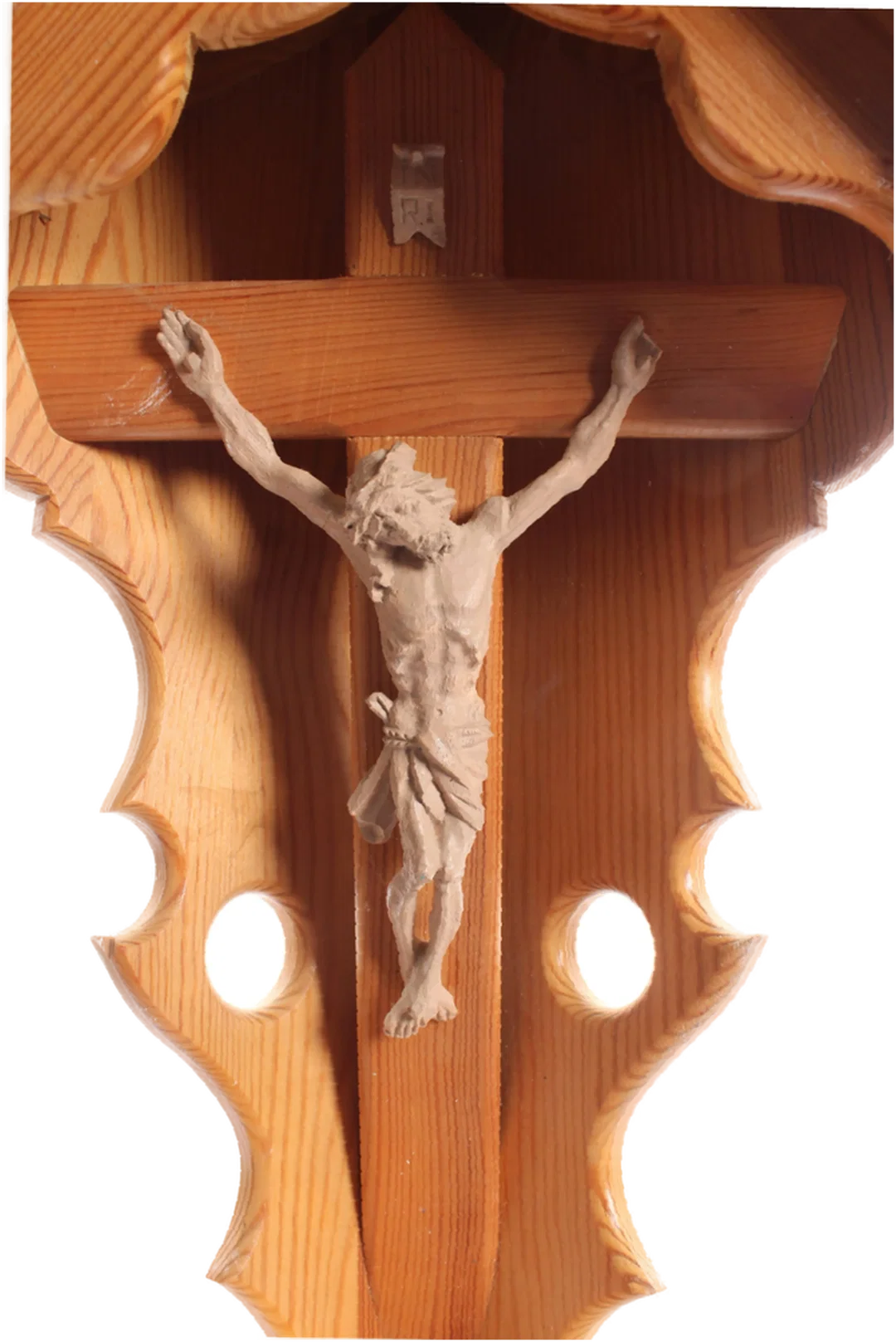 Herrgottswinkel aus Holz – Kruzifix mit Jesusfigur – handgeschnitzt – ca. 56 cm – religiös – Bild 2