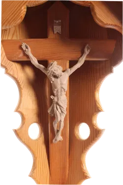 Herrgottswinkel aus Holz – Kruzifix mit Jesusfigur – handgeschnitzt – ca. 56 cm – religiös - Bild 2