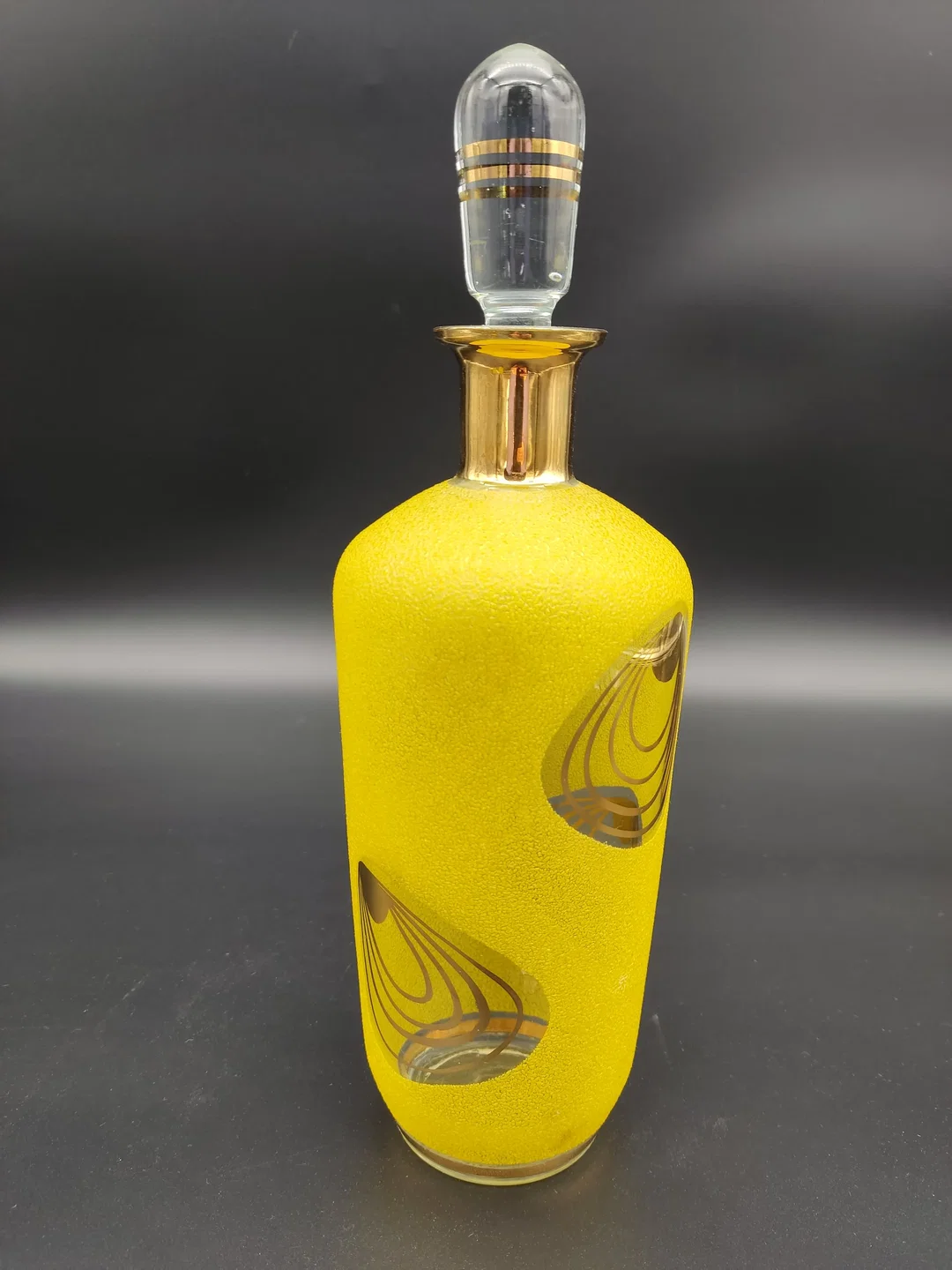 Vintage Likörset / Karaffe + 3 Gläser - gelb/transparent – Bild 2