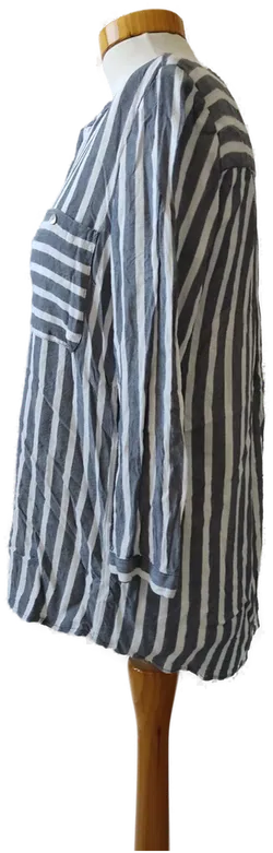 Tom Tailor Damenbluse grau-weiß gestreift - Gr. 36 - Bild 3