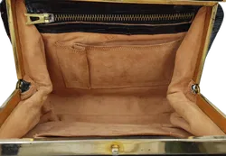 Kaimanleder Damen Vintagetasche schwarz - Bild 5