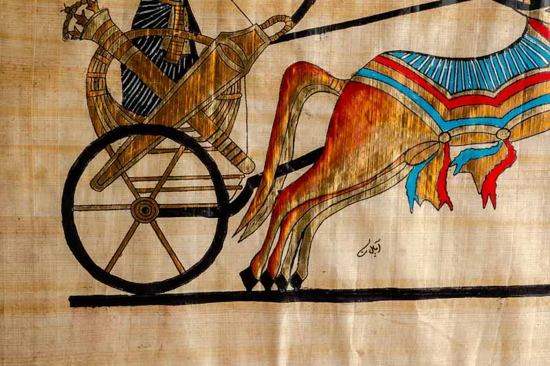 Papyrus Bild Ägypten Ramses II im Streitwagen – Bild 4