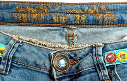 Desigual Damen Jeans blau gemustert Gr. 28 – Vorschau 3