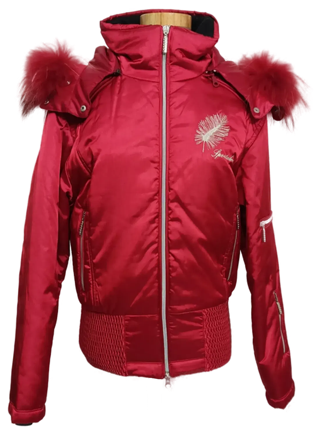 SP Kitzbühel Sportalm Vintage Damen Skijacke mit Kunstpelz rot Größe 40 - Bild 4