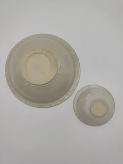 Handgefertigte und handbemalte Keramikschalen 2er Set, neuwertig und unbenutzt, D groß 27,5 cm, D klein 15 cm  - Bild 4