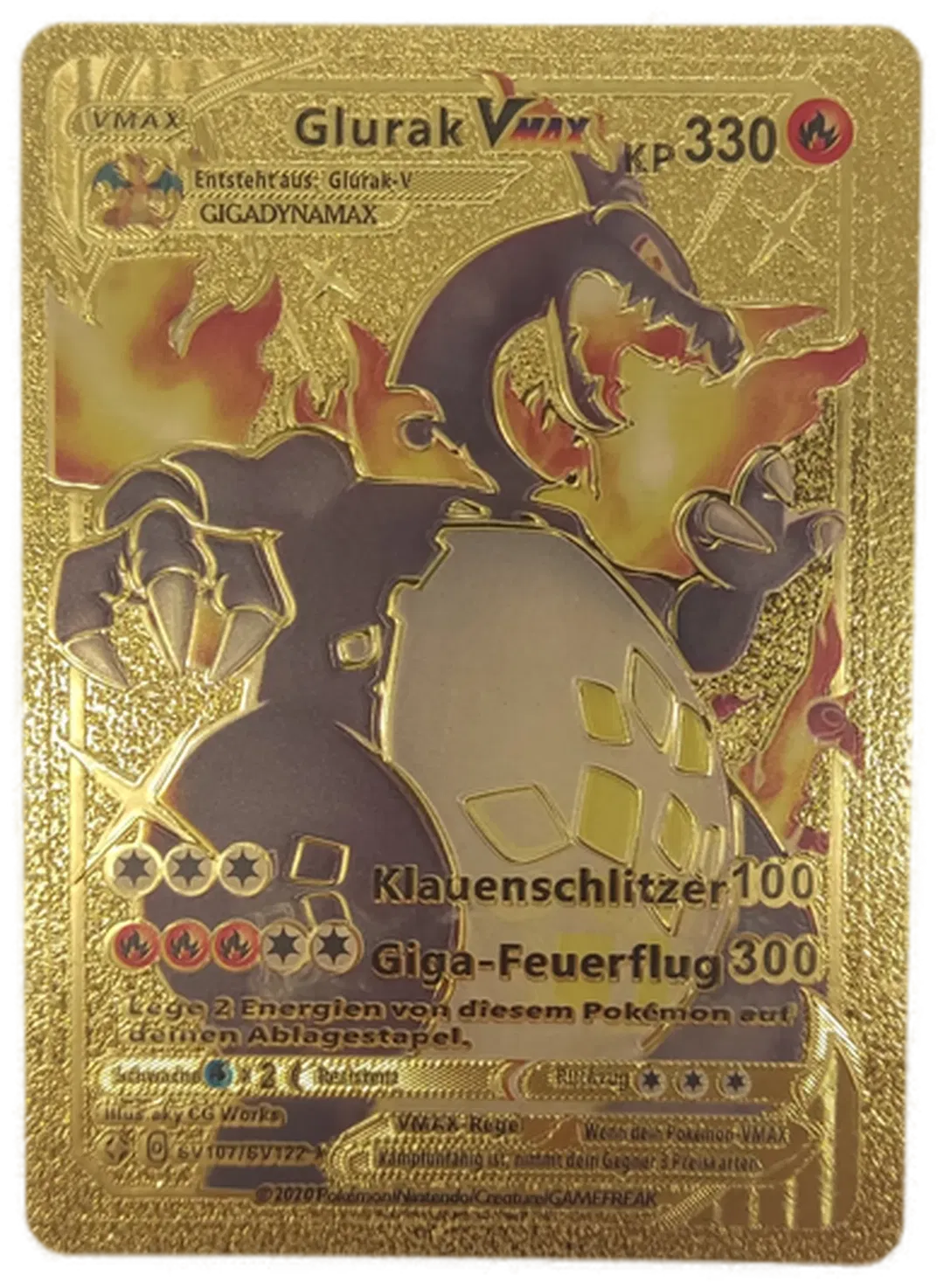 Pokémon Sammelkarte Goldfolie Glurak Vmax - Bild 1