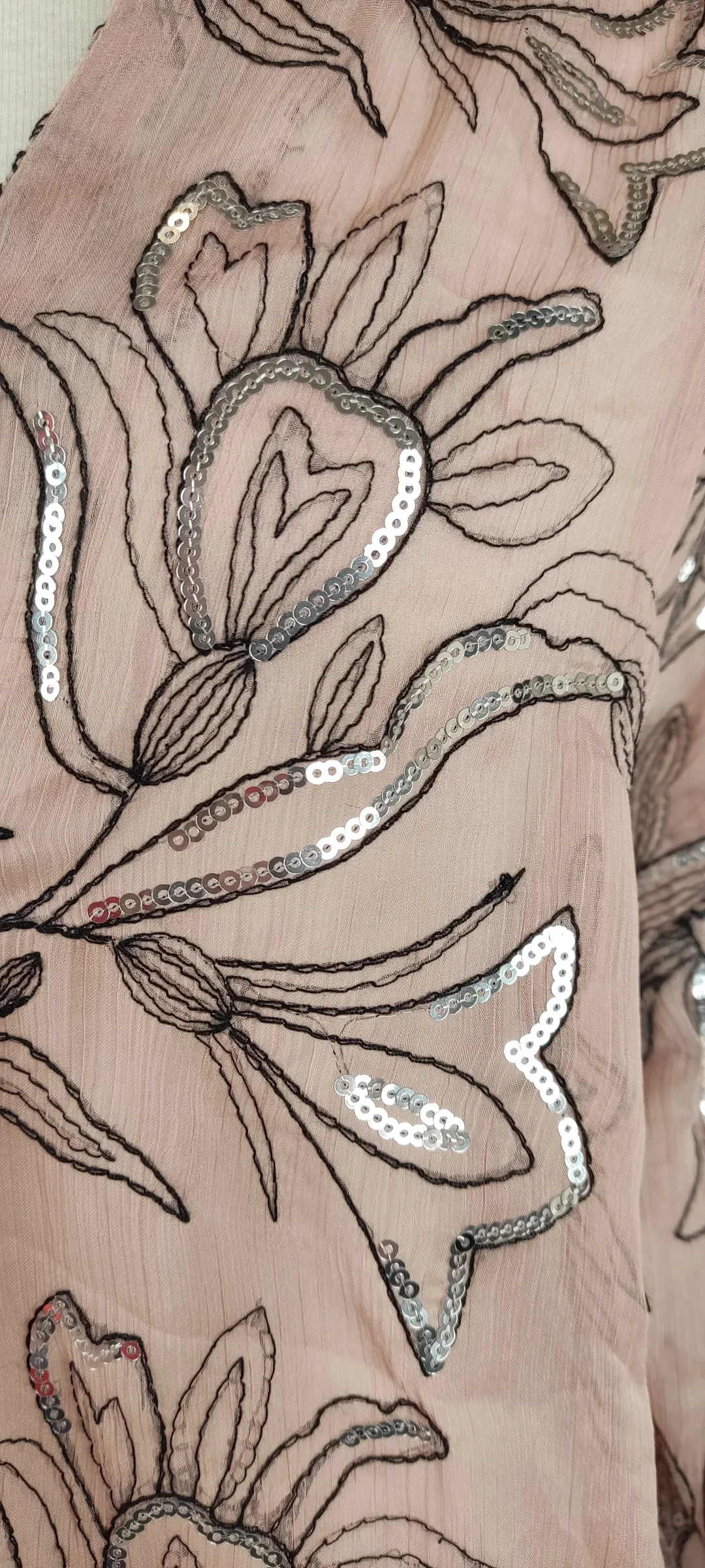 Zara Geblümte Transparente Paillettenbluse | Sommer-Zauber Größe 36 – Bild 6