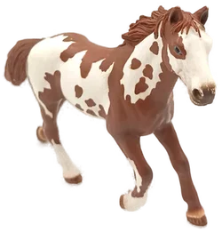 Schleich Pferd weiß und braun gefleckt - Bild 1