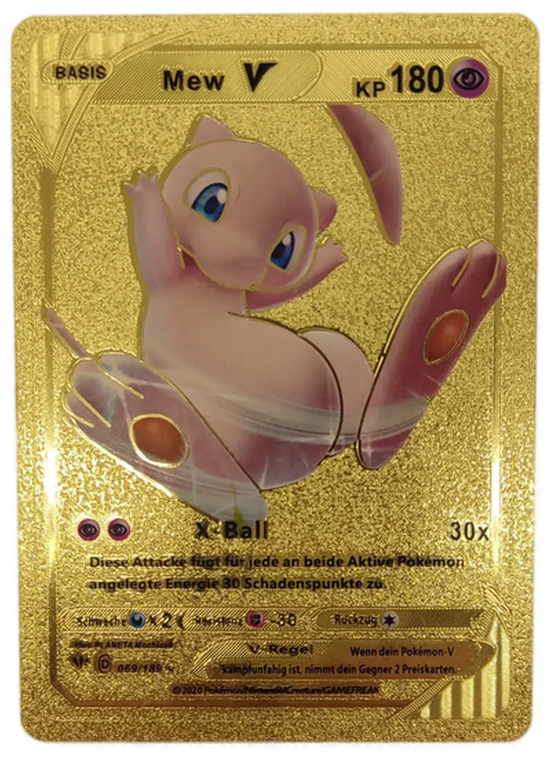 Pokémon Sammelkarte Goldfolie Basis Mew V - Bild 4