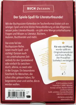 Buchquizzen – 50 Fragen für Lesefreunde (arsEdition, Kartenspiel) - Bild 2