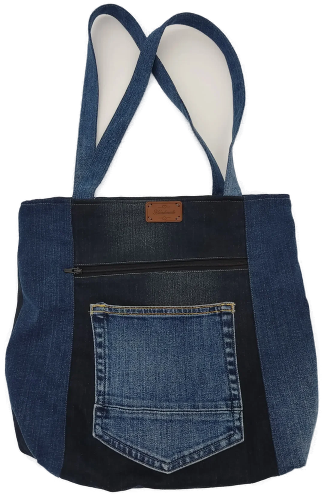 Damen Handtasche blau handgemacht upcycling – Bild 2