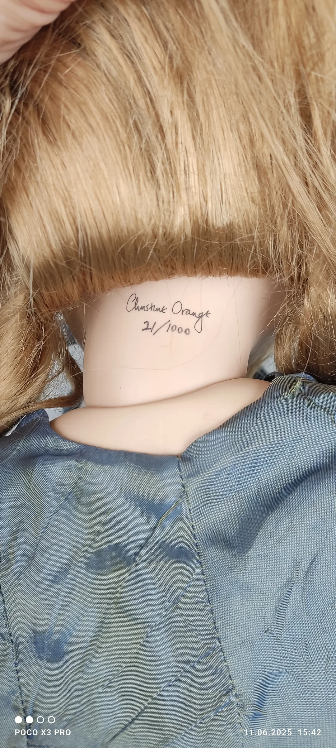Künstlerpuppe, Christine Orange Porzellanpuppe "Emily" – Bild 4