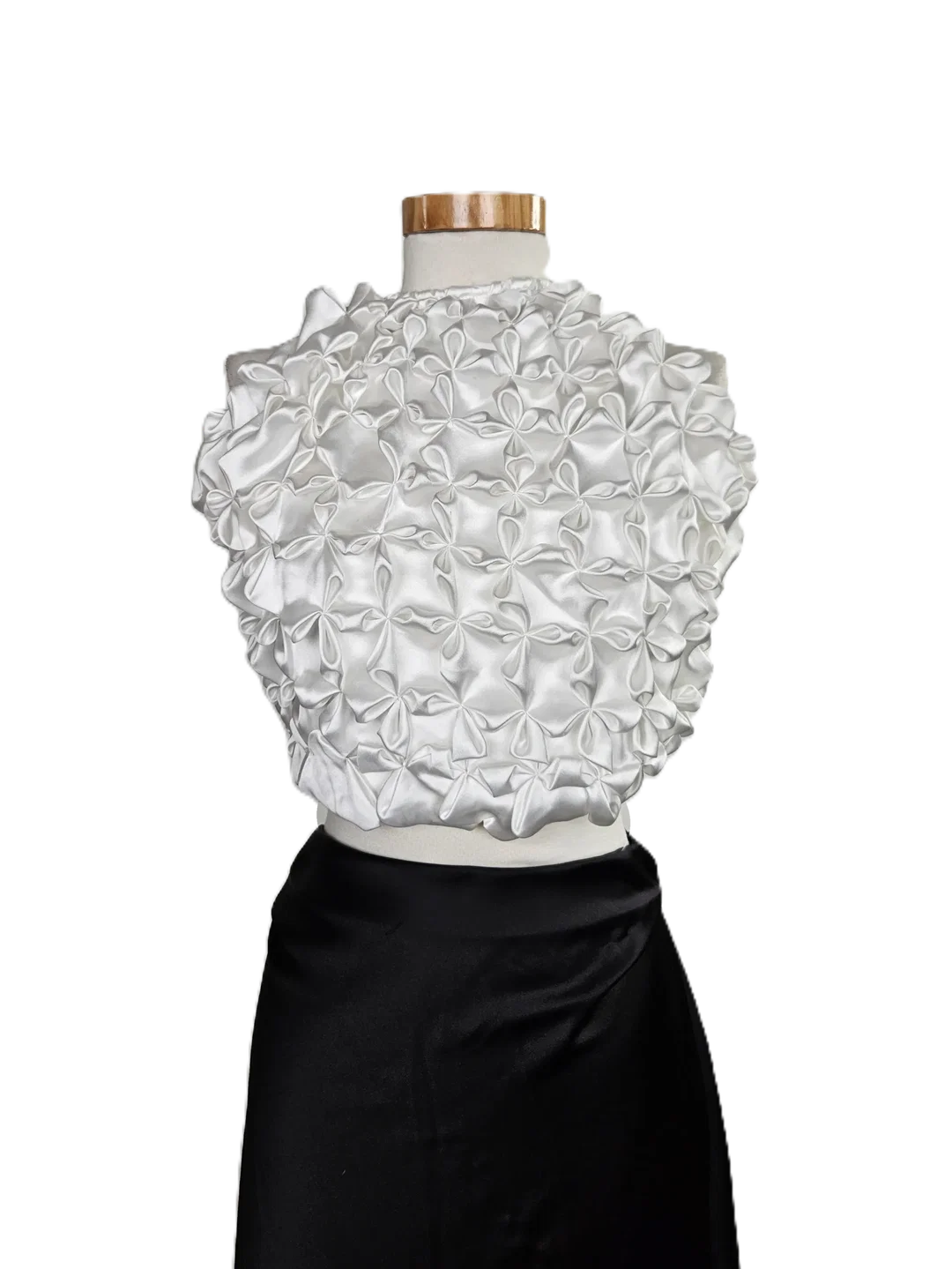 ZARA Damen Bustier Satin, cremeweiß - Gr. L / 40 - Bild 4