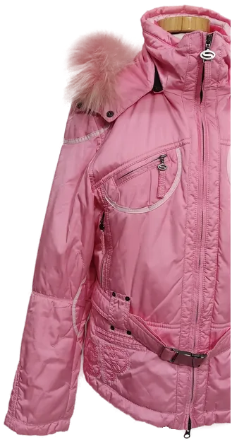 SP Kitzbühel Sportalm Vintage Damen Skijacke mit Kunstpelz roserot/pink Größe 42 – Bild 7