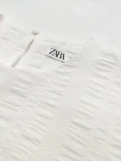 Zara Damen Midikleid, weiß - Gr. XS - Bild 4