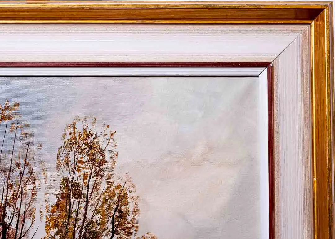 Bild Gemälde See mit Gebirge, Öl auf Leinwand, Signiert G. Trelony – Bild 3