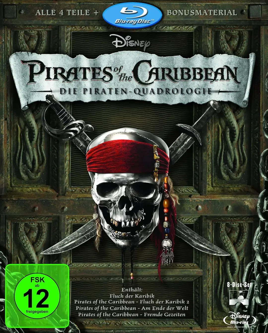 Blu Ray Box Pirates of the Caribbean – Die Piraten Quadrologie | 5 Discs | Disney - Bild 2