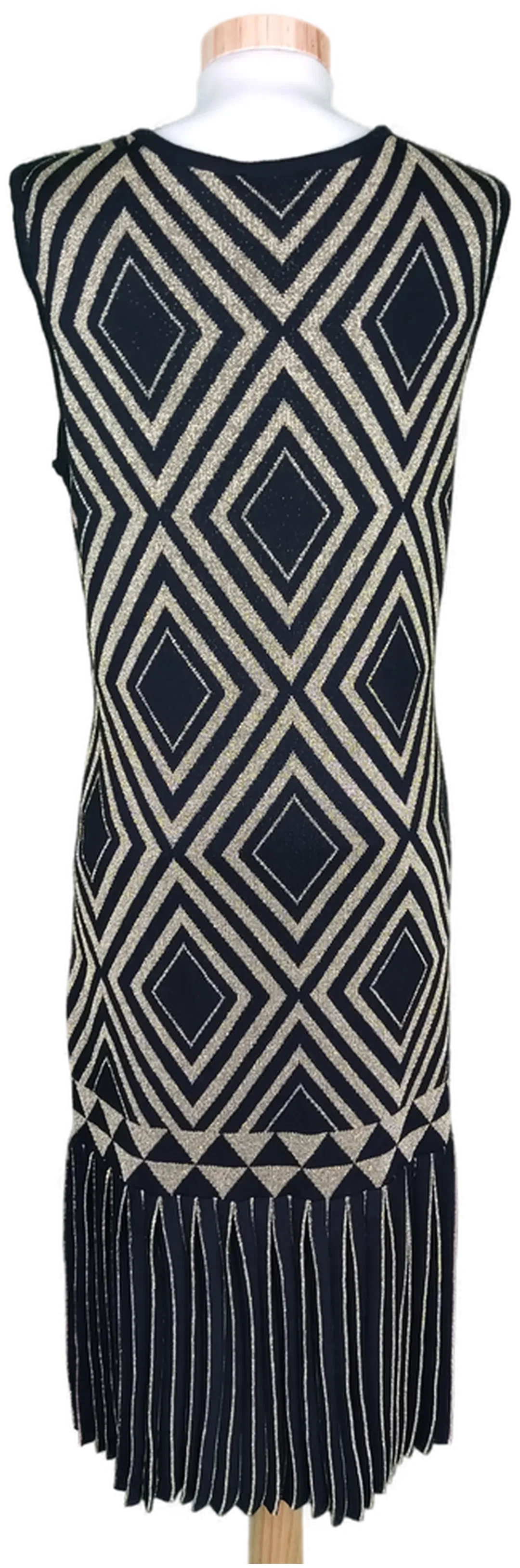Mona Damen Strickkleid schwarz/gold - 44 – Bild 3