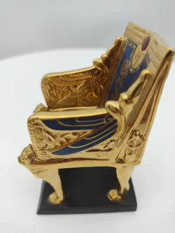 Goldene Thron des Tutanchamon Porzellan & Zertifikat von Franklin Mint | Limitierte Rarität - Bild 5