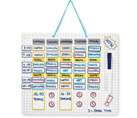 Magnettafel mit Schul und Freizeitplaner inkl. abwaschbarem Stift Tchibo original verpackt 35x30cm - Bild 1