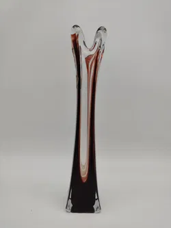 Vintage Lux Buntglasvase - rot - Bild 2