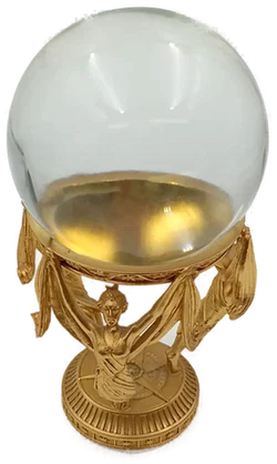 Franklin Mint Crystal Visions Kristallkugel 1989 – 24K Vergoldet mit Original-Bodenlabel – Vorschau 1