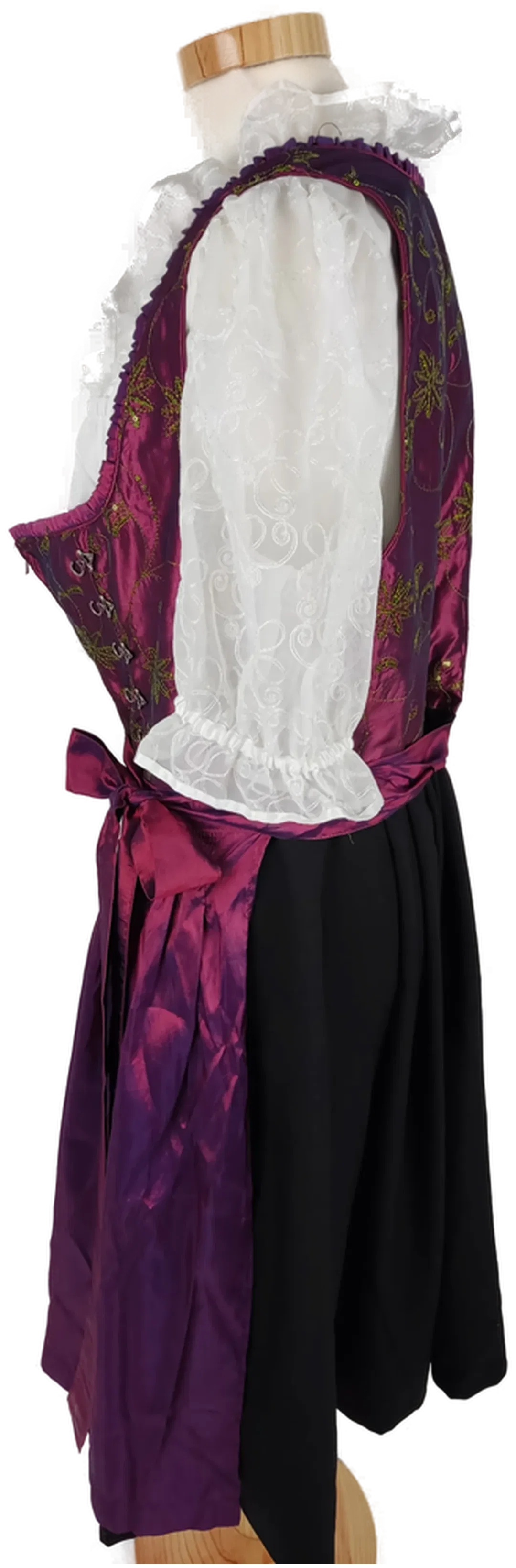 Dirndlkleid "Turi Landhaus", kurzarm, schwarz/pflaume, Größe 46 – Bild 4