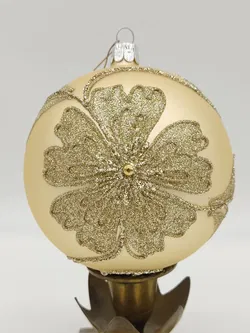 6 Stk. große Glas-Christbaumkugeln mit edler Verzierung - Bild 5