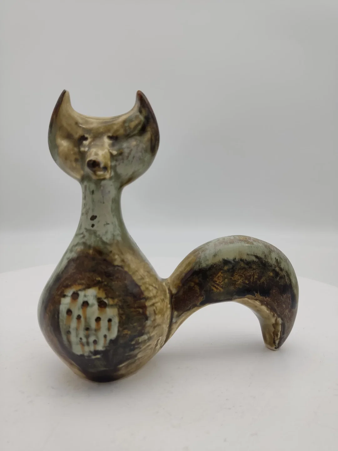 Stilisierter Fuchs aus glasiertem Steinzeug von Joseph Simon für die dänische Manufaktur Bornholm, Höhe 14cm, Sammlerstück – Bild 1