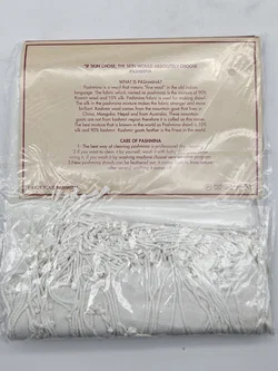 Pashmina - Damen Kaschmirschal - weiß - Bild 2