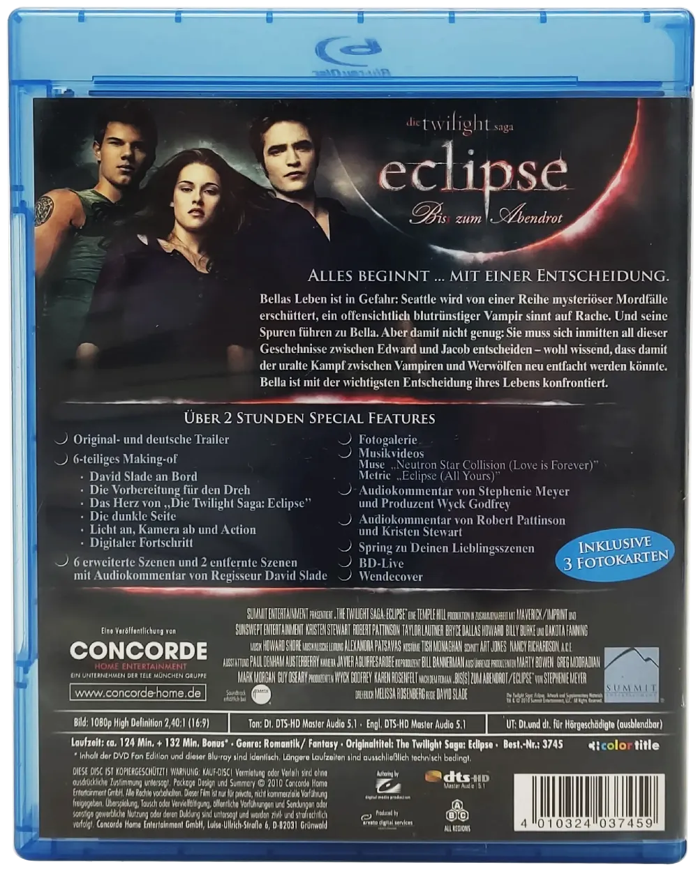 Blu-Ray "Die Twilight Saga: Eclipse - Biss zum Abendrot" mit Kristen Stewart und Robert Pattinson – Bild 2