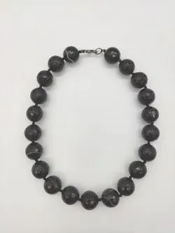 Damen Kette Halbedelstein Schwarzer Achat facettiert  - Bild 2