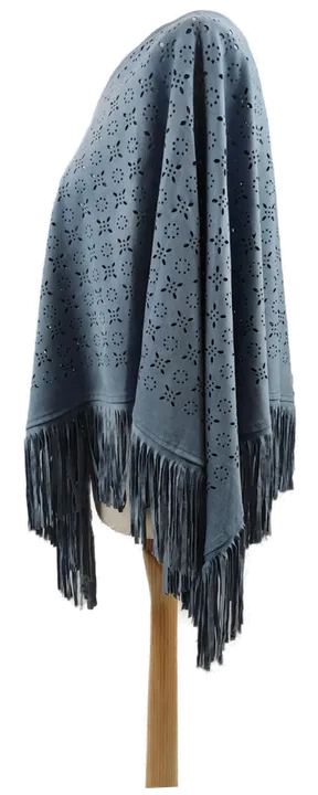 Poncho in Blau  - Bild 4
