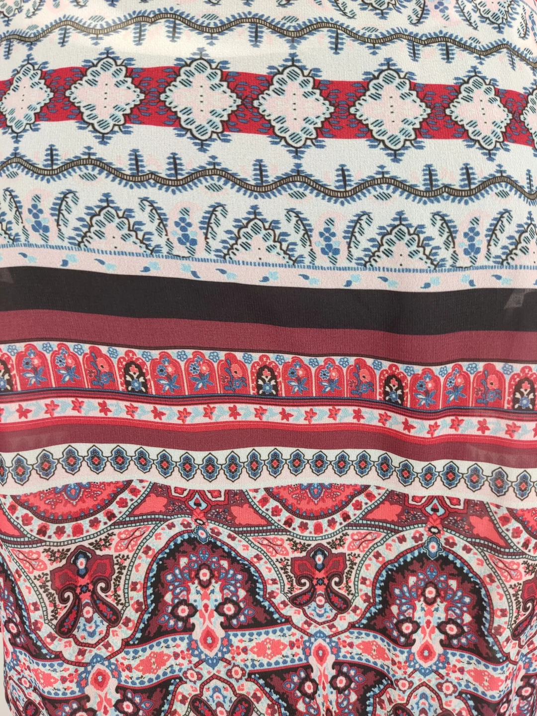 Orsay Damen Midikleid rot/weiß/blau/schwarz gemustert - M/38 – Bild 3