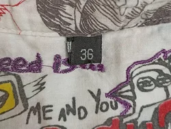 Desigual Damen bluse weiß gemustert Gr. S - Bild 3