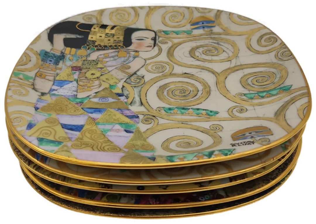 Lilien Porzellan Wandteller 5er-Set "Gustav Klimt" – Bild 2