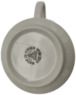 Service mit 6 Kaffeetassen mit Untertassen, weiß mit braunem Dekorrand, Größe 12tlg. - Bild 3