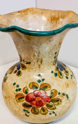 Deruta Italien Keramik Vase Handbemalt Sgraffito - Bild 3