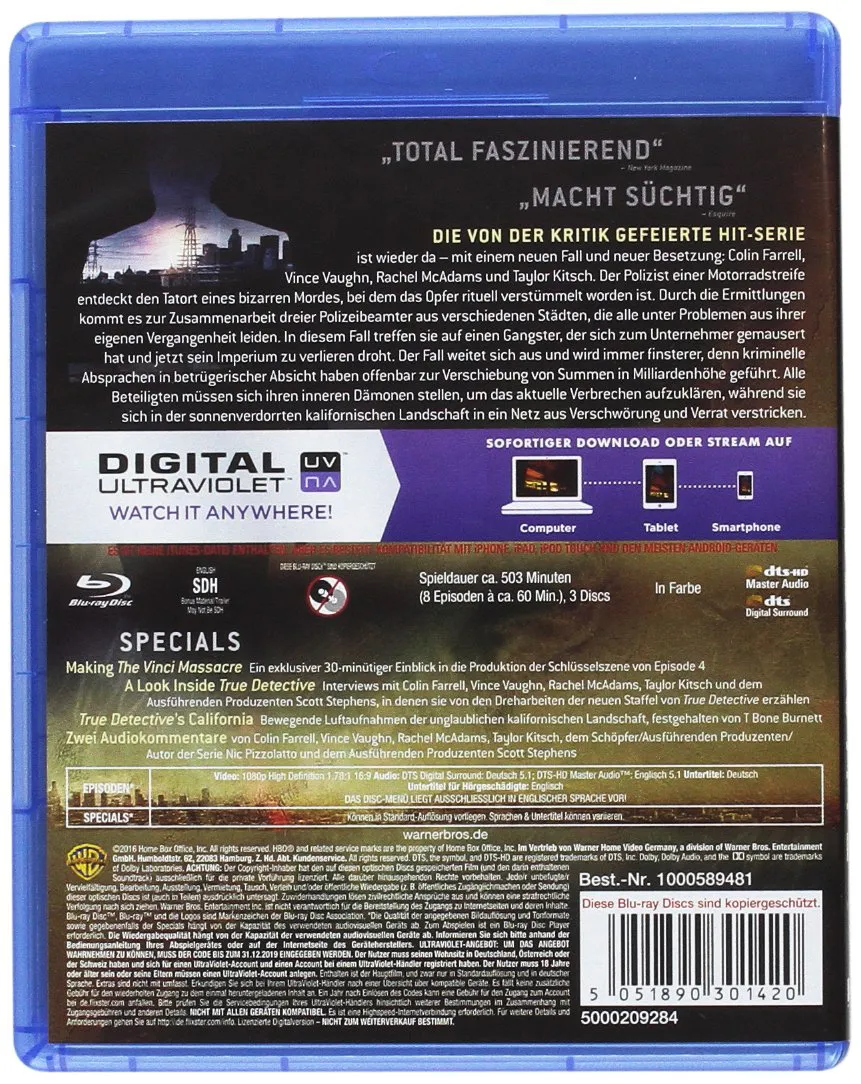 Blue Ray True Detective – Die komplette zweite Staffel | Blu-ray 3-Disc Set | Colin Farrell, Vince Vaughn, Rachel McAdams – Bild 2