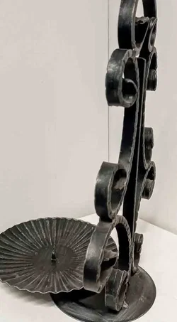 Rustikaler Kerzenhalter Schmiedeeisen Antik-Stil Schwarz ca. 30 cm - Bild 3