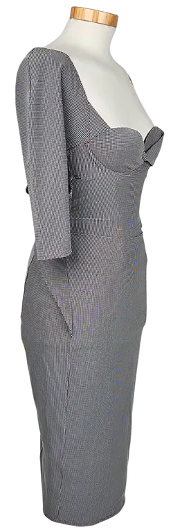 Agent Provocateur Damen Midikleid, grau/schwarz - Gr. S  - Bild 2