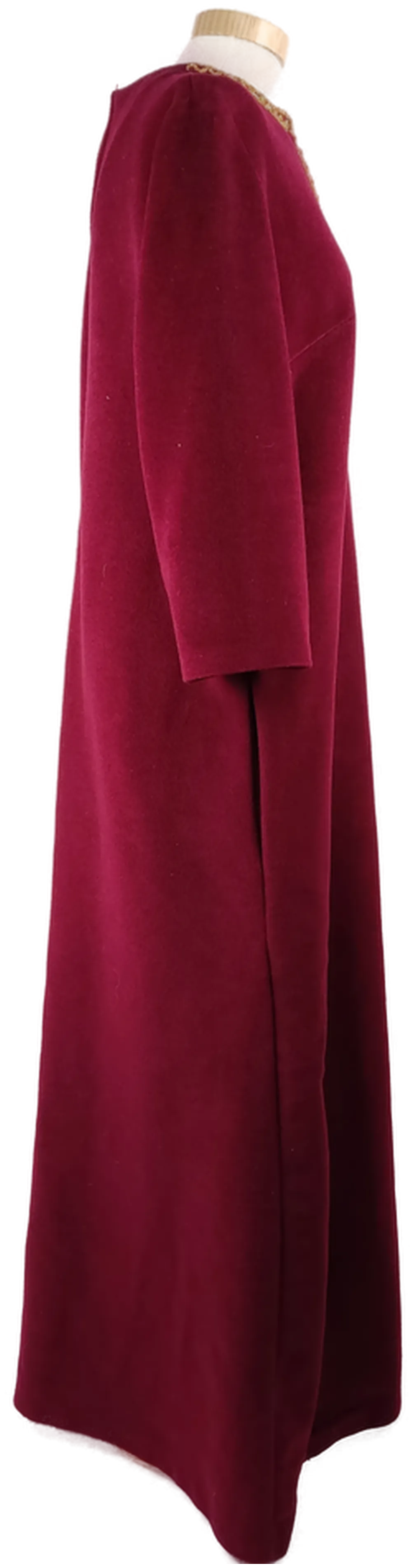  Kaftan "St. Michael", dreiviertelarm mit Rundhalsausschnitt, weinrot mit Stickerei, Größe 44 – Bild 2