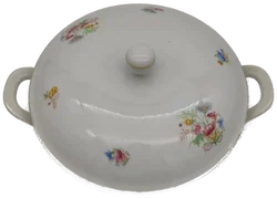 Suppenterrine Souciere mit Blumendekor und Goldrand, D / 27 cm - Bild 2