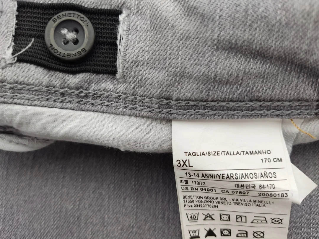 Benetton Kinder  Jeans grau Gr. 3XL (13-14 Jahre, 170 cm – Bild 4