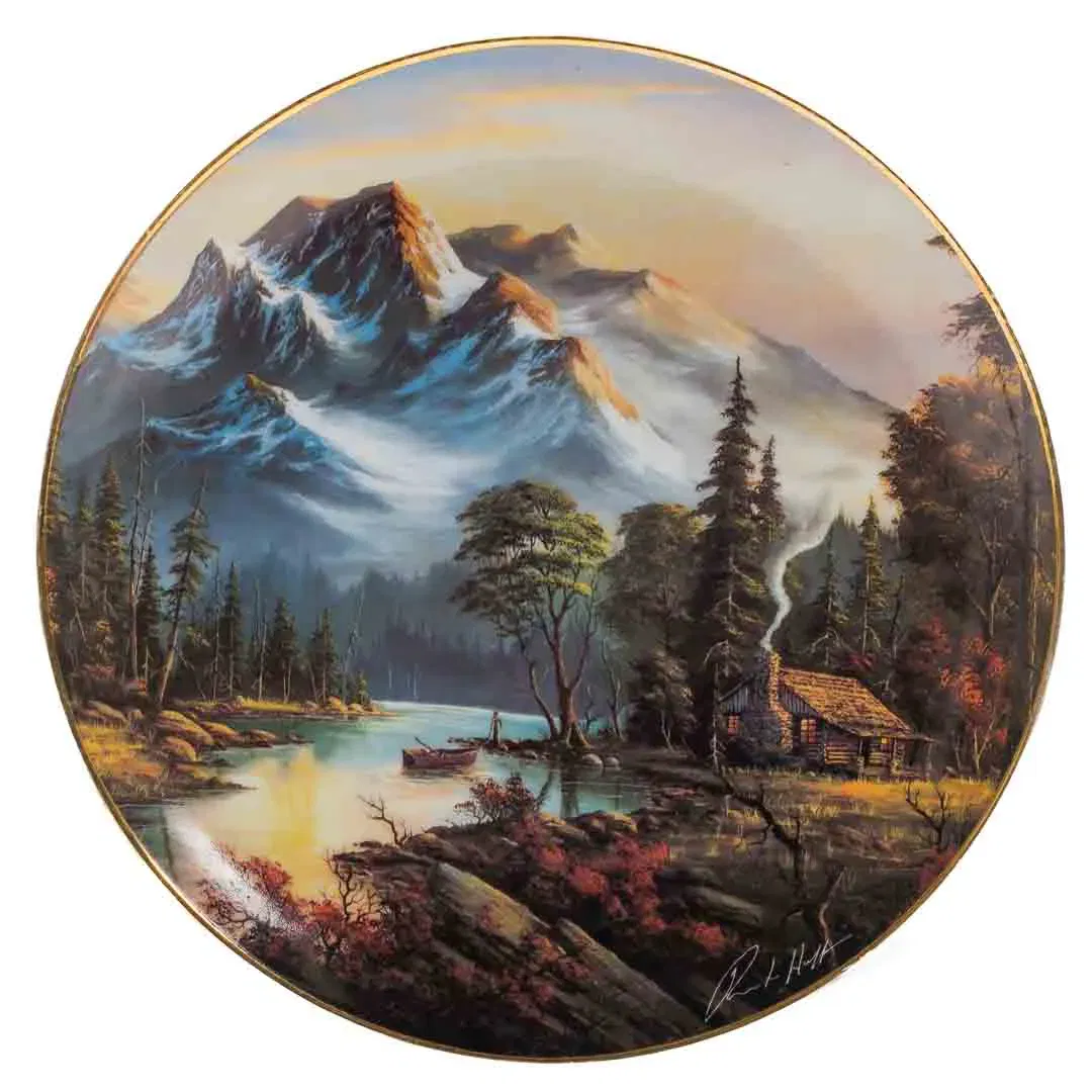 Vintage 1992 Mountain Retreat Limited Edition Franklin Mint, Dekorativer Sammeltelller - Bild 3