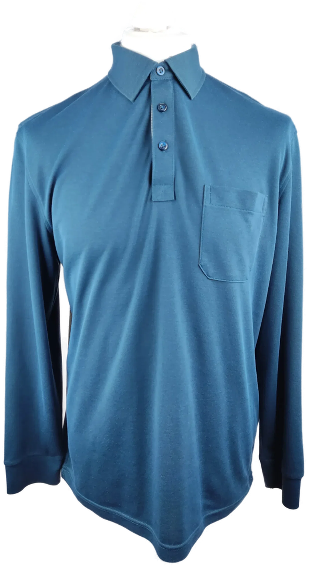 Charles Vögele Langarm-Poloshirt L | Clean-Design – Bild 1