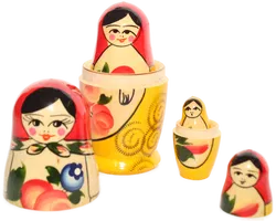 Russische Matroschka Holzpuppen – 5-teilig, handbemalt, traditionelles Design - Bild 2